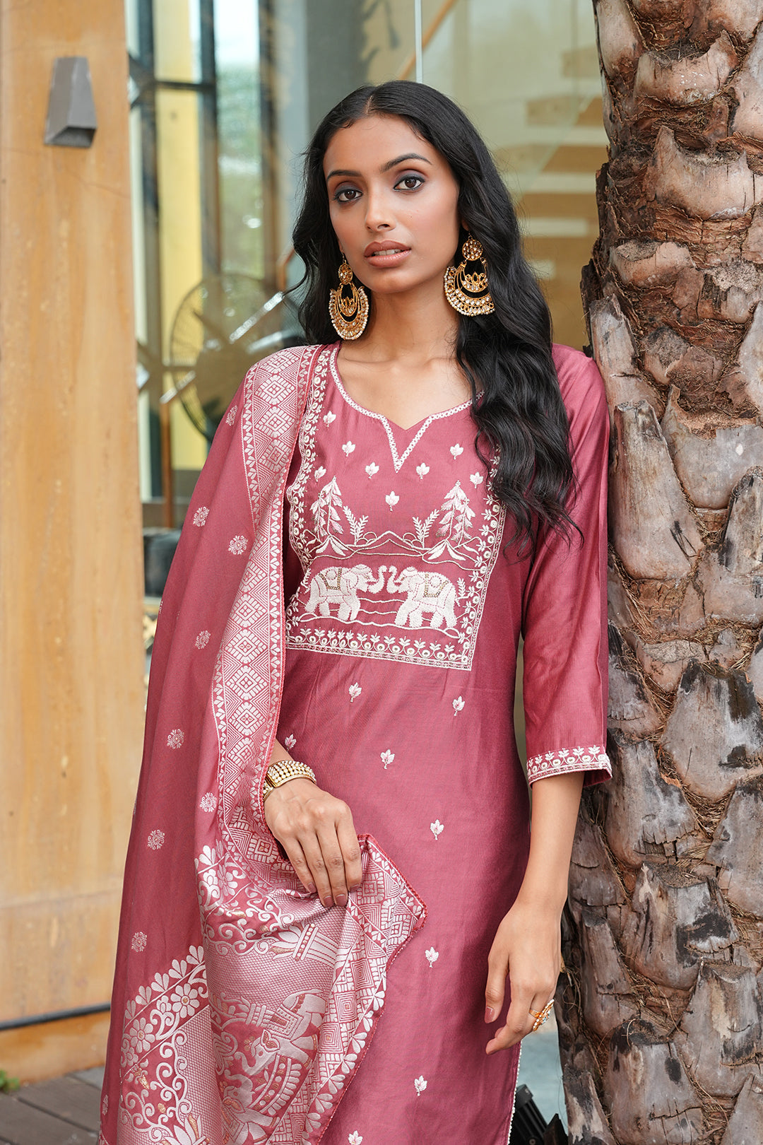 Jyoti Fashion Peach Vatican Embroidered Designer Kurta Set with Dupatta