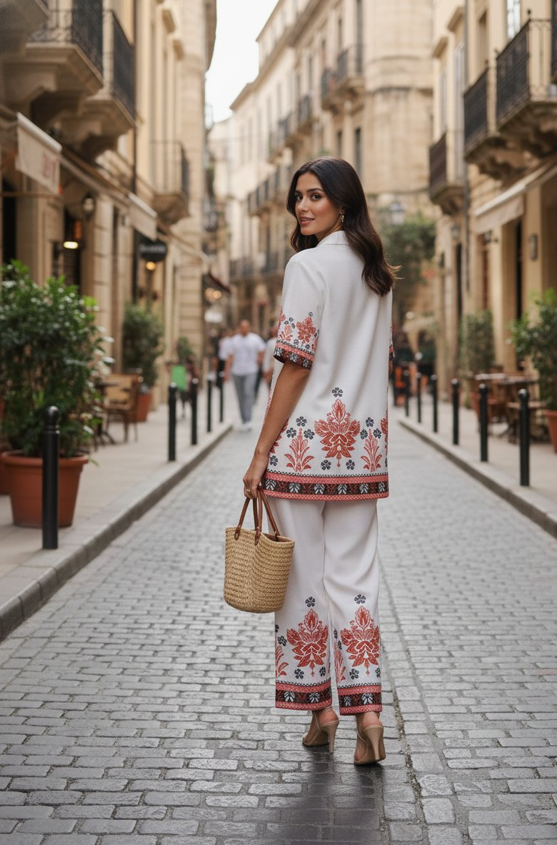 Jyoti Fashion White Cotton Printed Designer Kurta Set