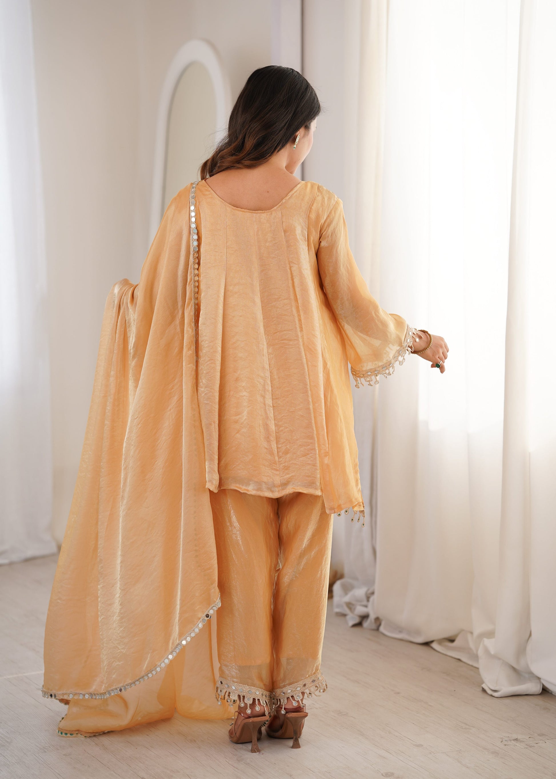 Jyoti Fashion Beige Fendy Embroidered Designer Kurta Set With Dupatta