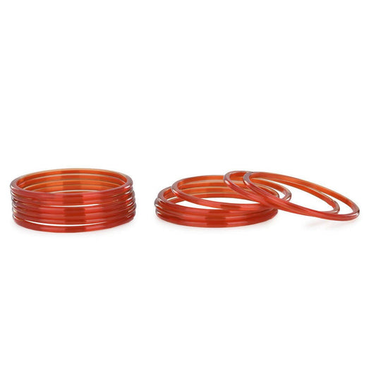 Afast Shining Red Glass Wedding, Party, Daily Use Bangle Set, Set Of 12 - Grab2buy