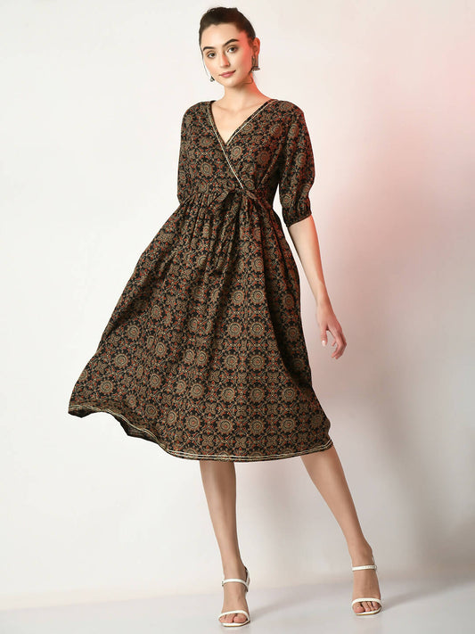 Myshka Women's Multi Empire Printed Dress