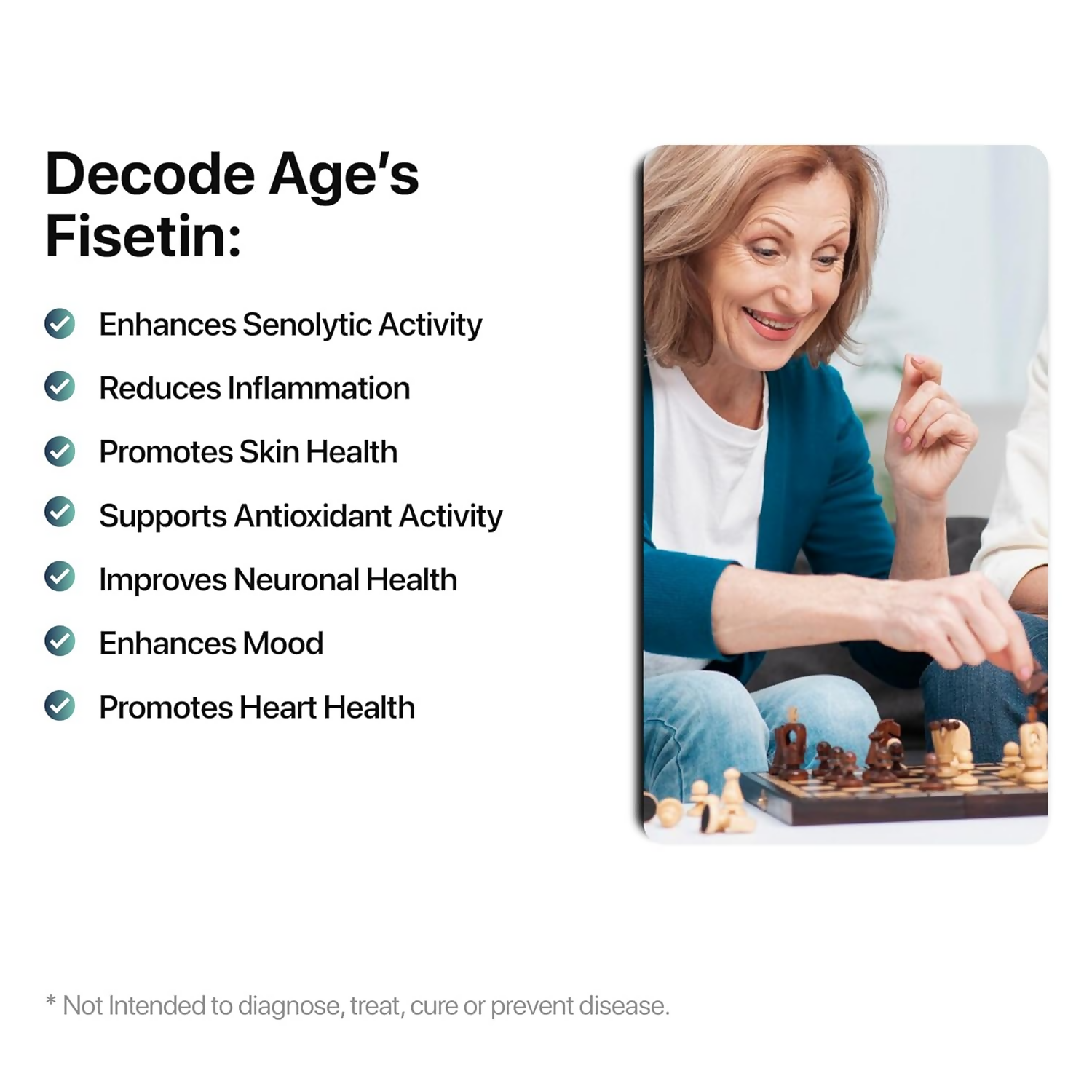 Decode Age 99% Pure Fisetin Capsules Genie India