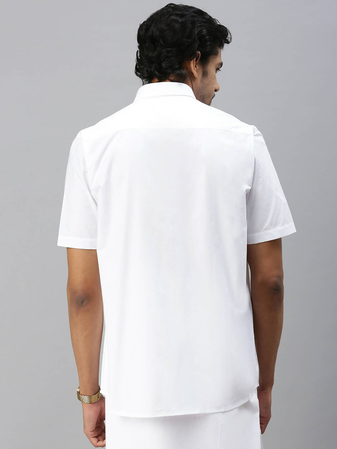 Ramraj Cotton Mens Half Sleeve Formal 100 % Cotton White Shirt 