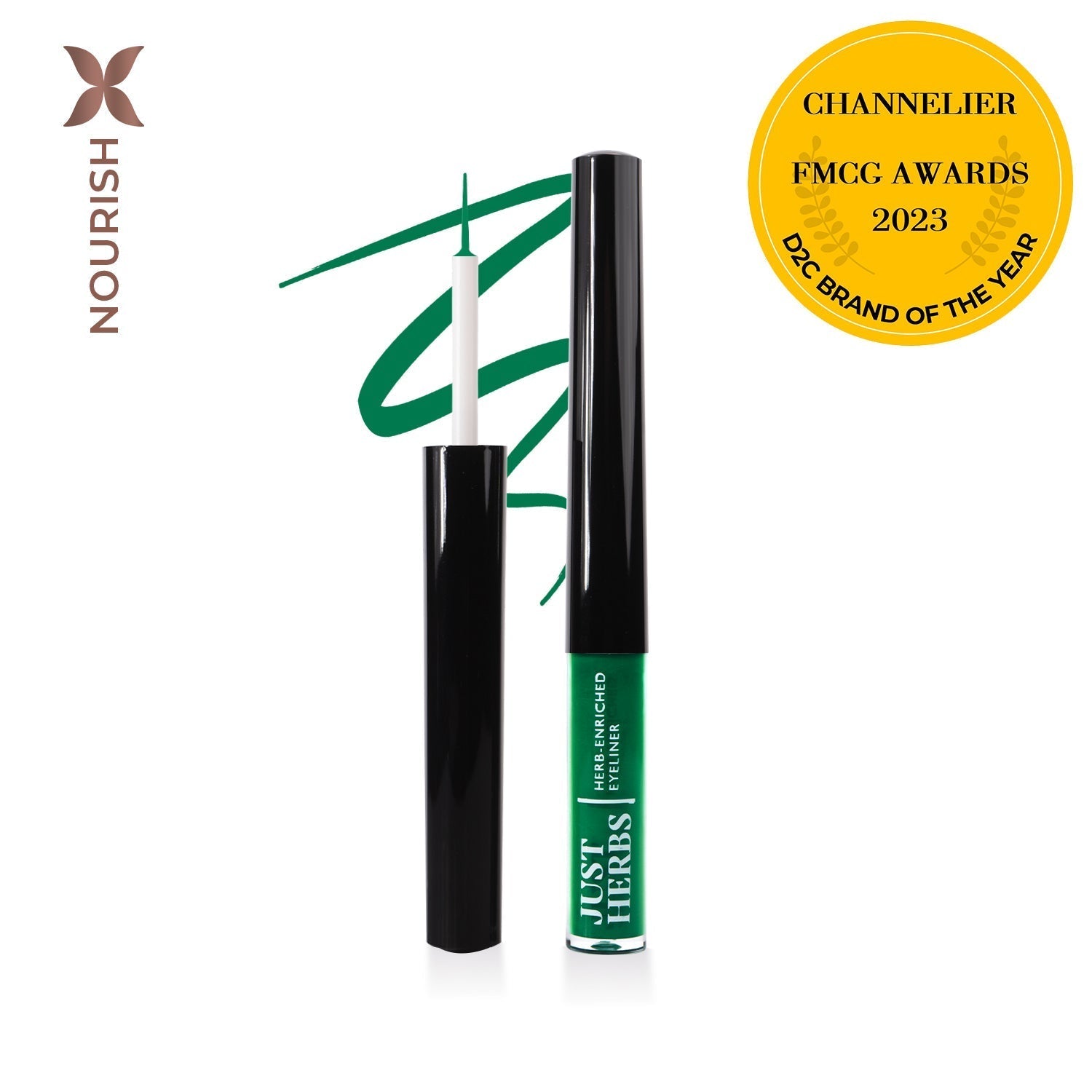 Herb-Enriched Waterproof Eyeliner Organic with Jojoba Oil & Vitamin E 