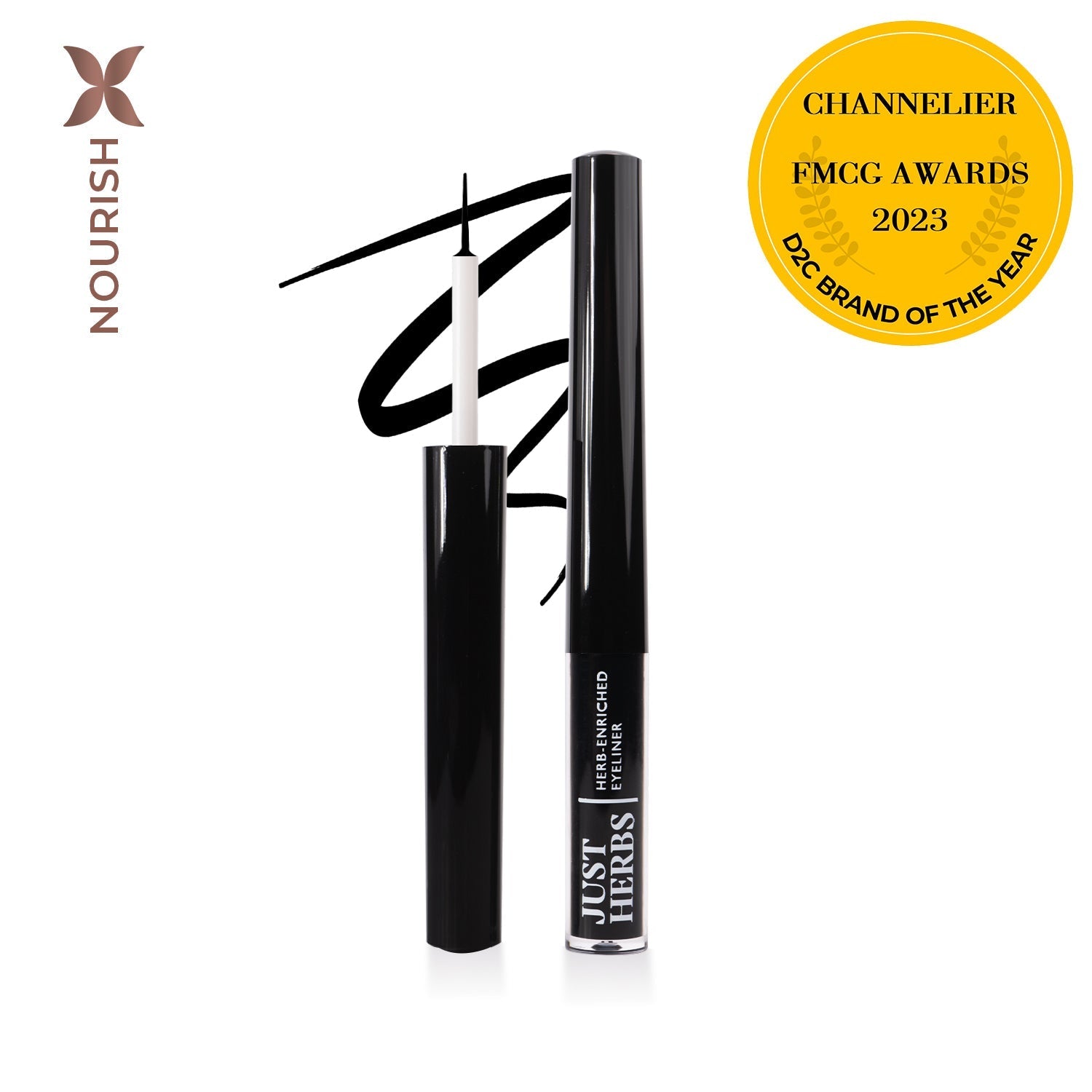 Herb-Enriched Waterproof Eyeliner Organic with Jojoba Oil & Vitamin E 