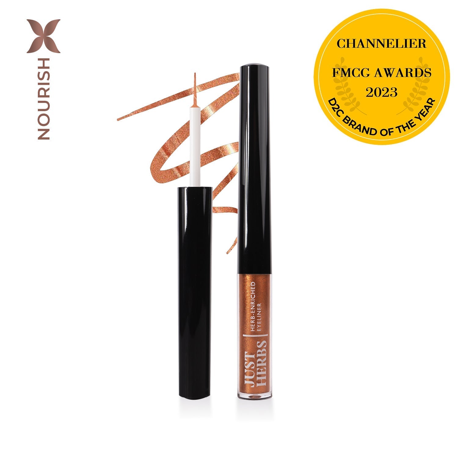 Herb-Enriched Waterproof Eyeliner Organic with Jojoba Oil & Vitamin E 