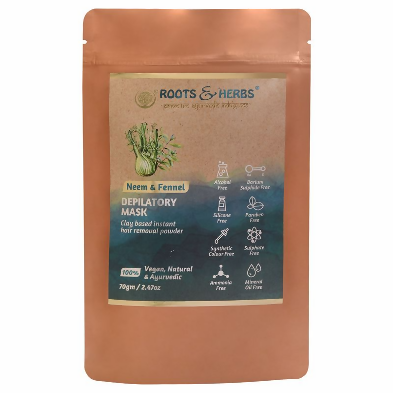 Roots and Herbs Neem and Fennel Depilatory Ubtan for Hair Removal | Grab2Buy