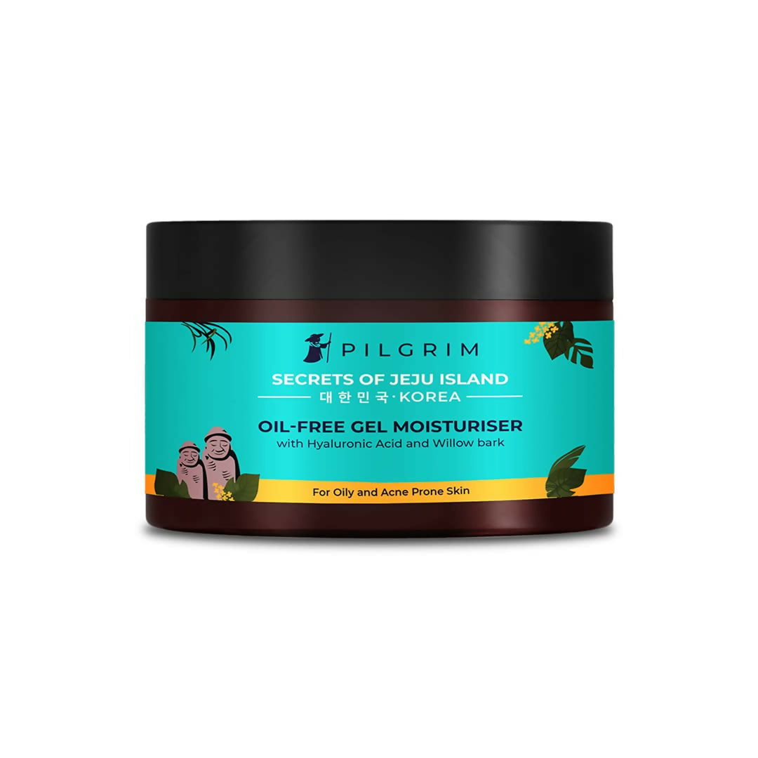 Pilgrim Korean Oil Free Gel Moisturizer with Hyaluronic Acid & Willow Bark Extracts, For Oily & Acne-Prone Skin - Korean Skin Care 