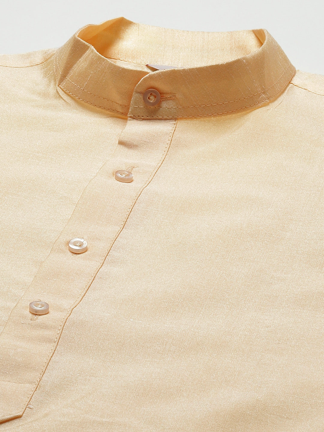 Jompers Men's Golden Dupion Silk Kurta with Churidar & Nehru Jacket ( Blue )