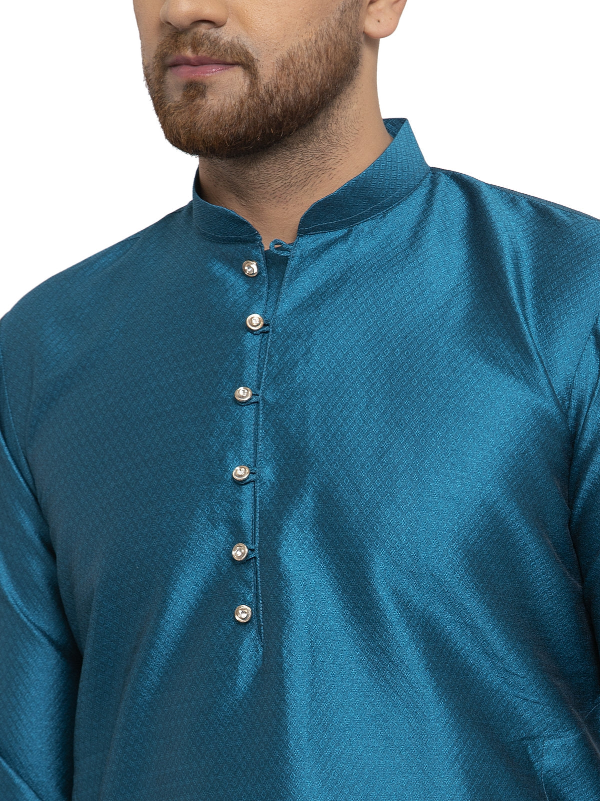 Jompers Men's Peacock Jacquard Kurta Only