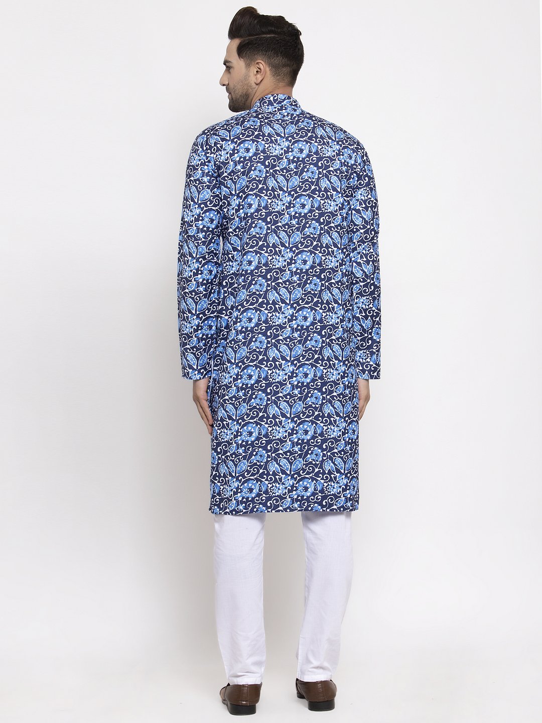 Jompers Men Blue Printed Kurta Only