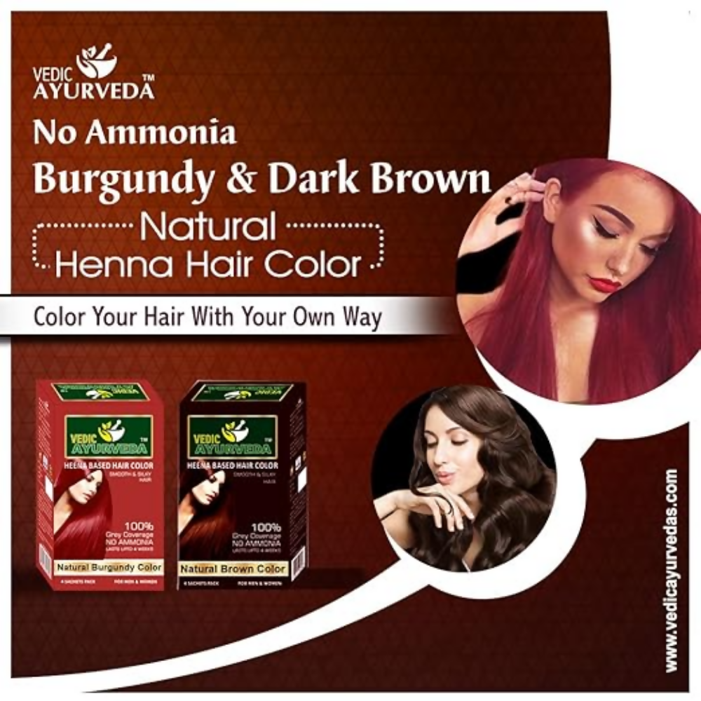 VedicAyurveda No Ammonia Burgundy & No Ammonia Dark Brown Hair Color  Grab2Buy VedicAyurveda Grab2Buy