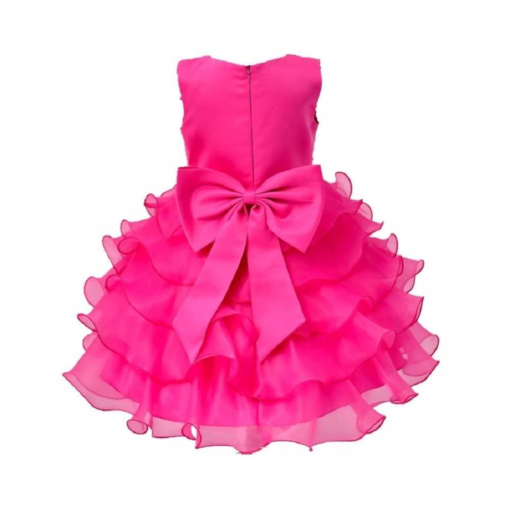 Asmaani Baby Girl's Pink Color Satin Knee Length Frock (AS-dress_22069) - Grab2buy