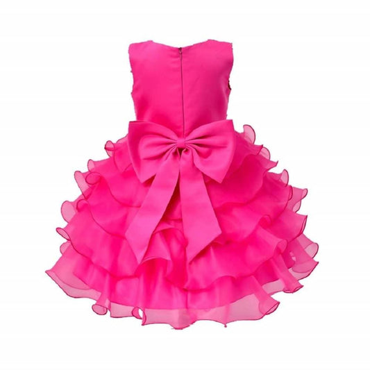 Asmaani Baby Girl's Pink Color Satin Knee Length Frock (AS-dress_22069) - Grab2buy
