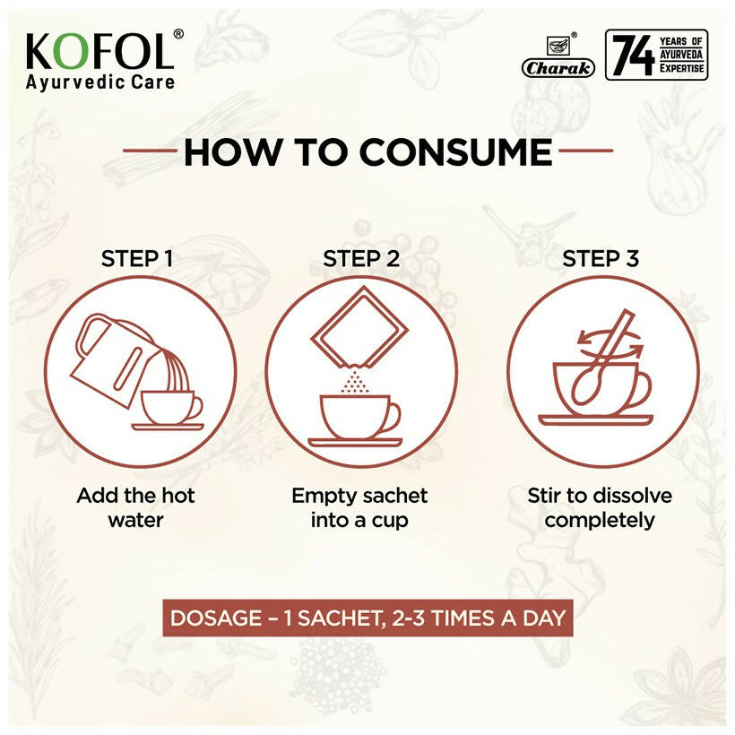 Charak Pharma Kofol Ayurvedic Sip Instant Kadha Sachet 