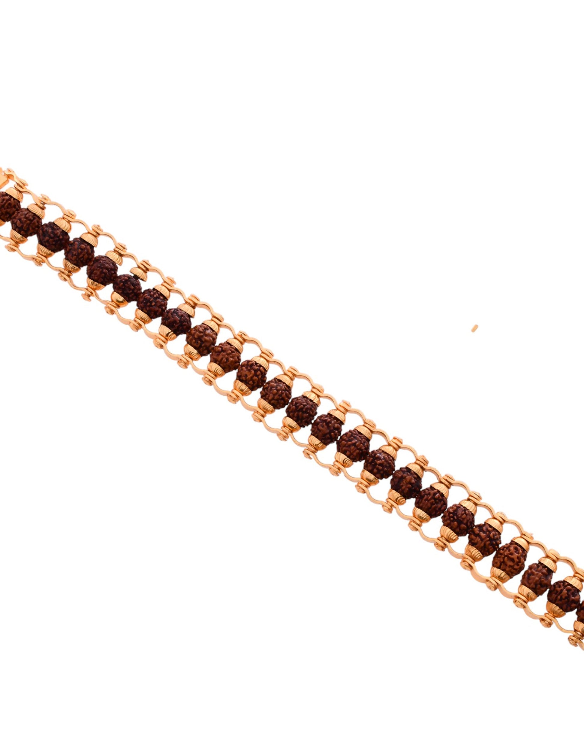 Jewels Nest Elegant Gold-Polished Rudraksha Bracelet - Swadesiicart