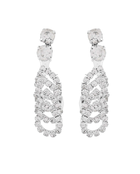 Jewels Nest Crystal-Studded Sparkling Statement Necklace & Earrings Set Jewels Nest