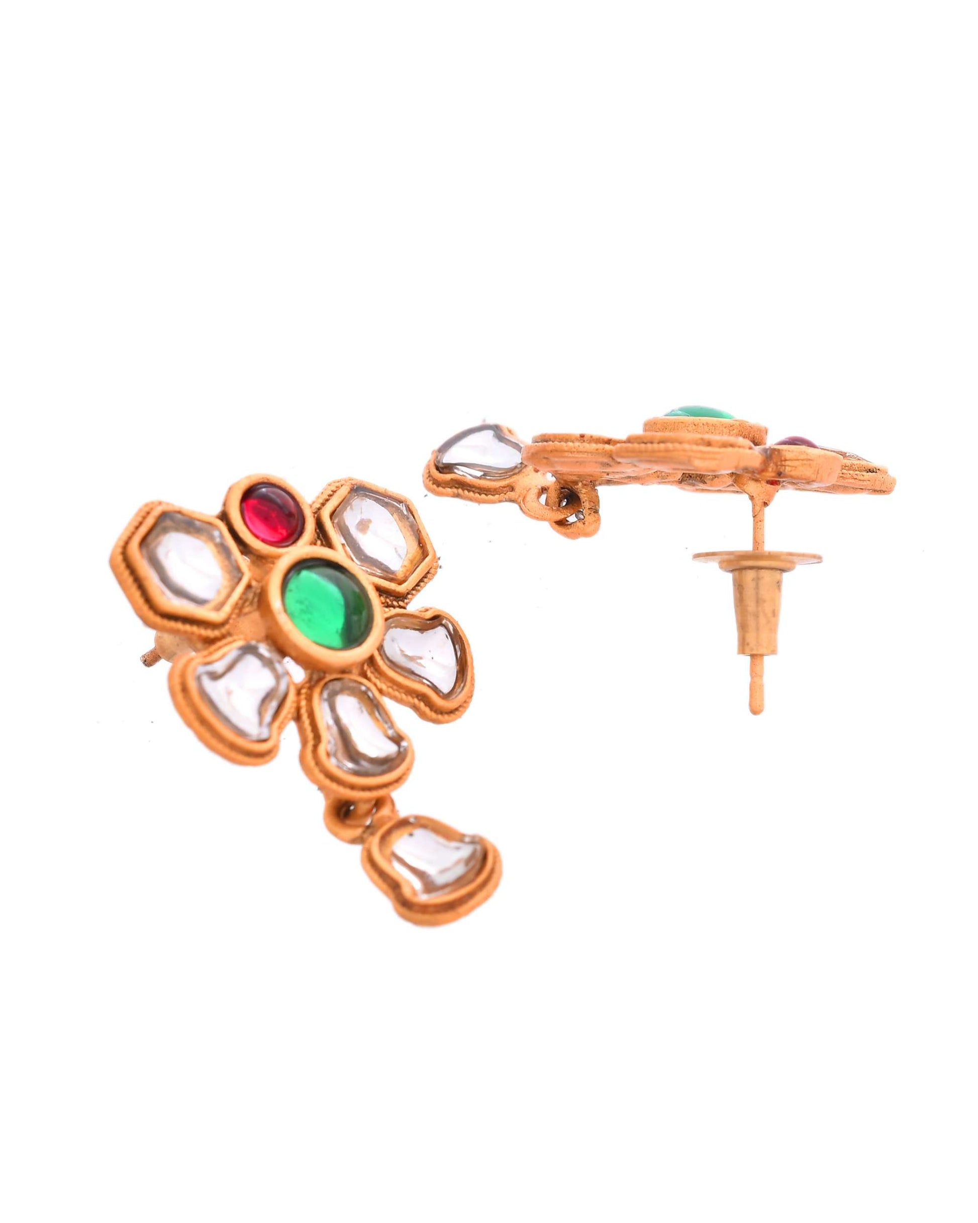 Jewels Nest Traditional Kundan Gold-Plated Jewellery Set with Mangalsutra & Earrings Jewels Nest