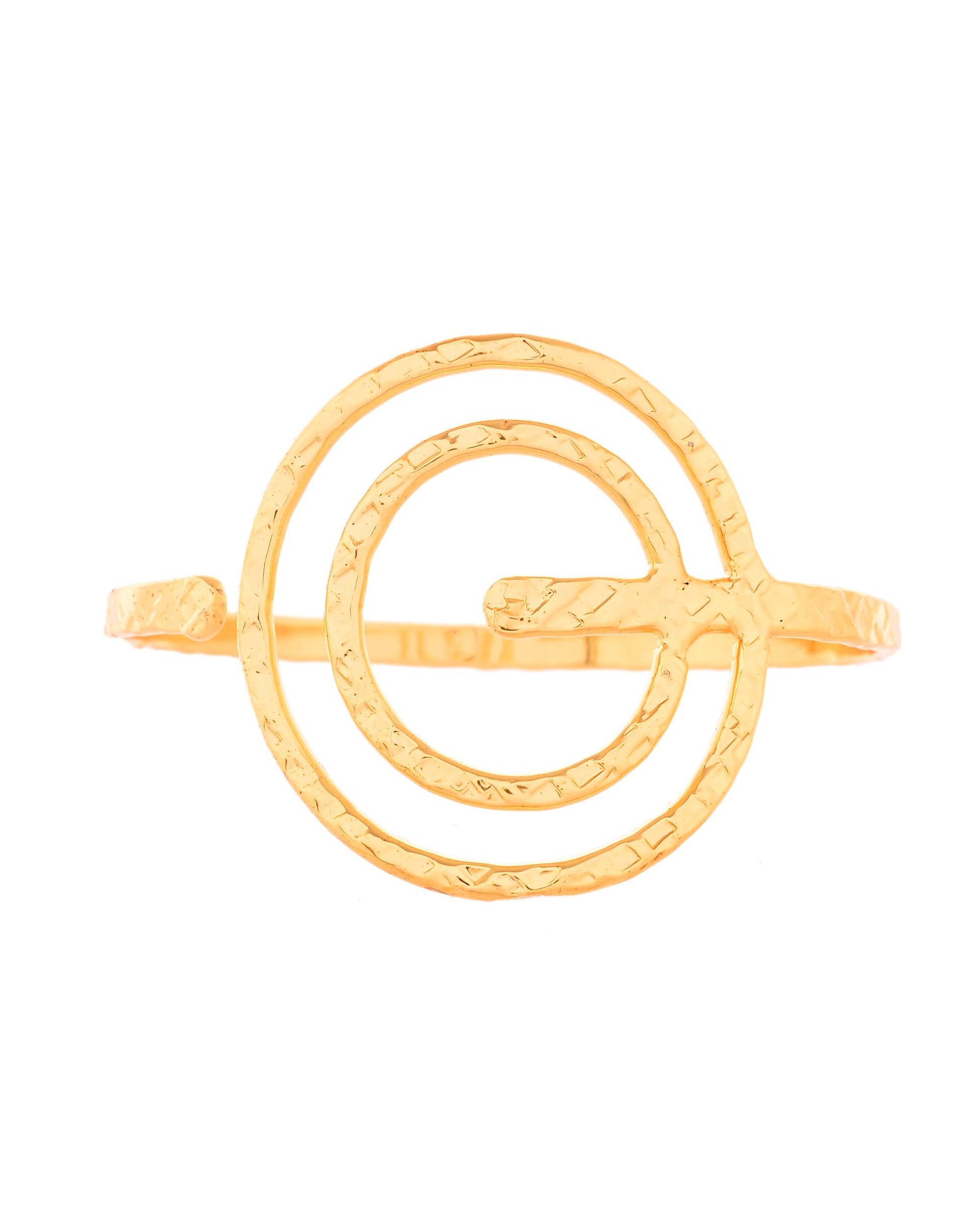 Jewels Nest Contemporary Wave Design Gold Open Cuff Bracelet 