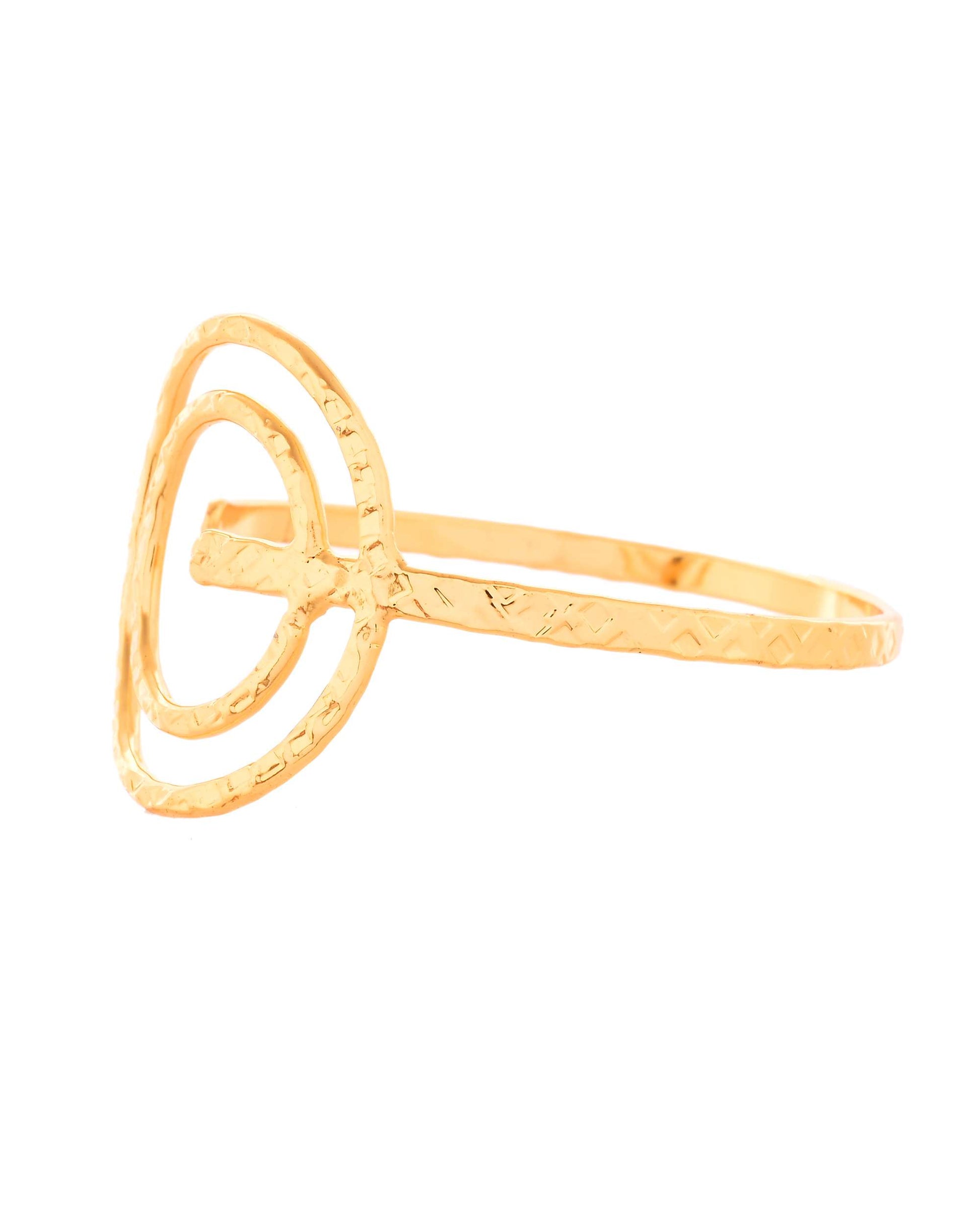 Jewels Nest Contemporary Wave Design Gold Open Cuff Bracelet 