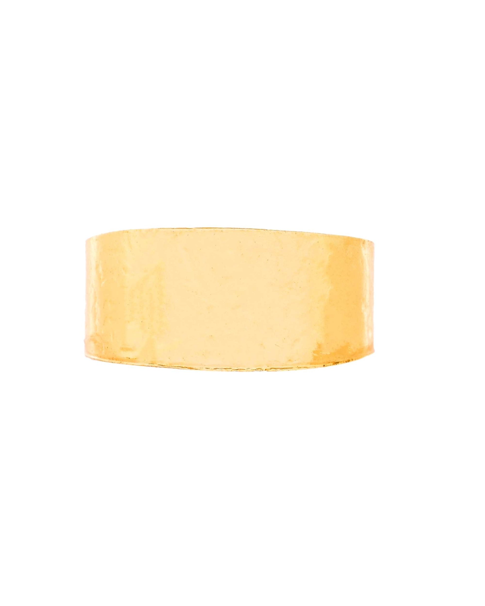 Jewels Nest Gold-Plated Matte Textured Open Band Ring – Anti-Tarnish Adjustable Finger Ring for Women 