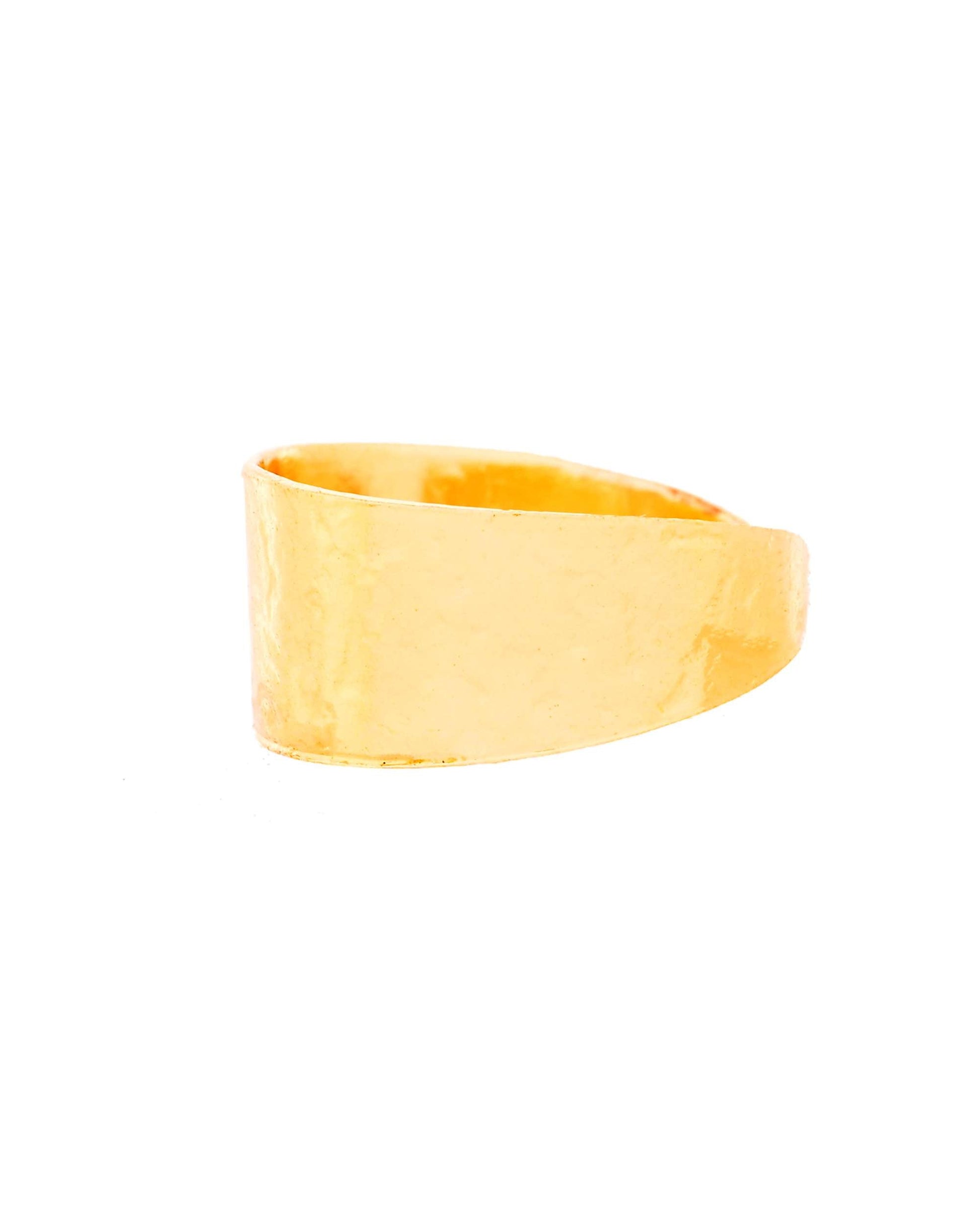 Jewels Nest Gold-Plated Matte Textured Open Band Ring – Anti-Tarnish Adjustable Finger Ring for Women 