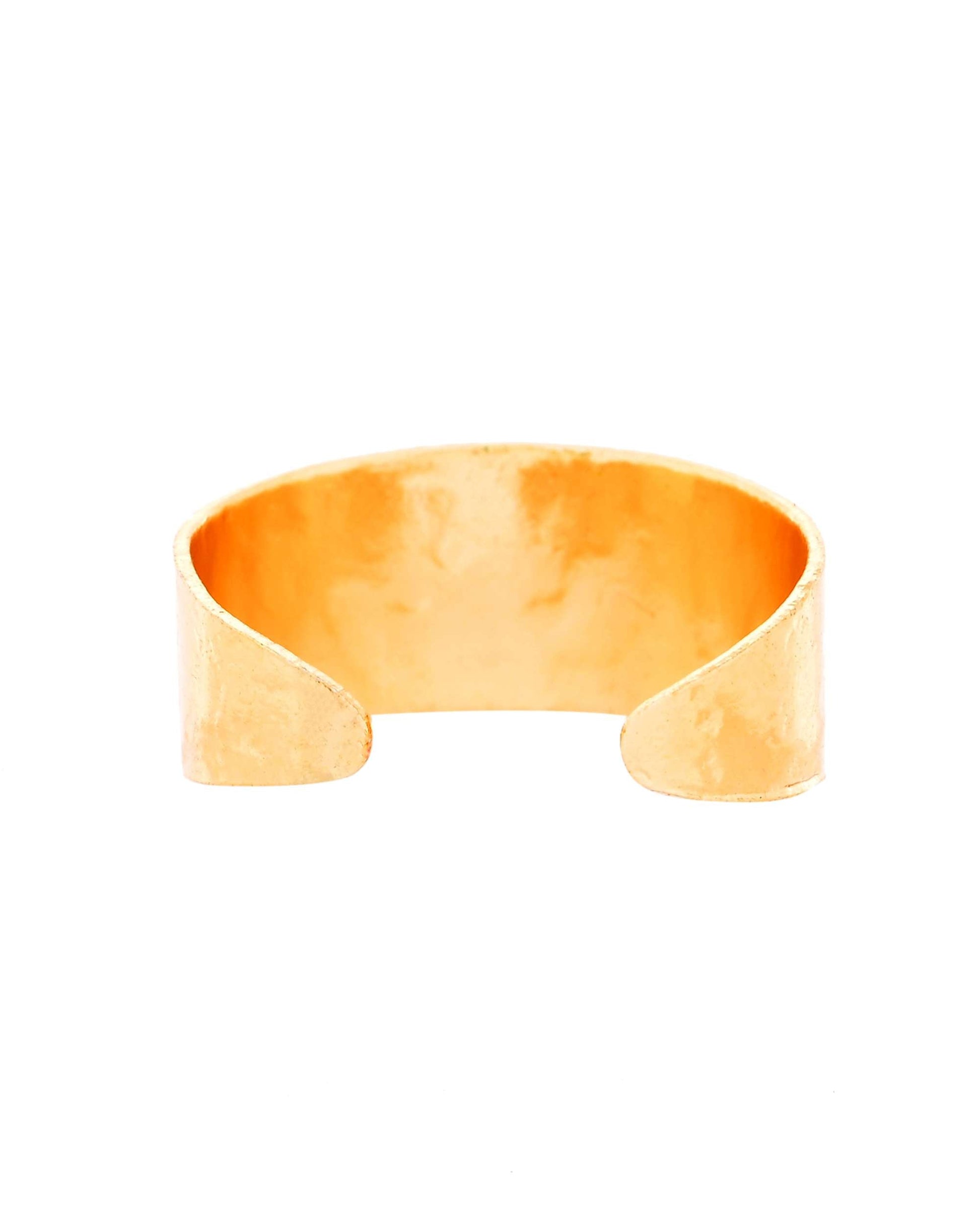 Jewels Nest Gold-Plated Matte Textured Open Band Ring – Anti-Tarnish Adjustable Finger Ring for Women 