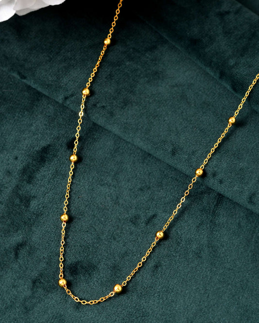 Jewels Nest Elegant Gold-Plated Ball Chain for Women 