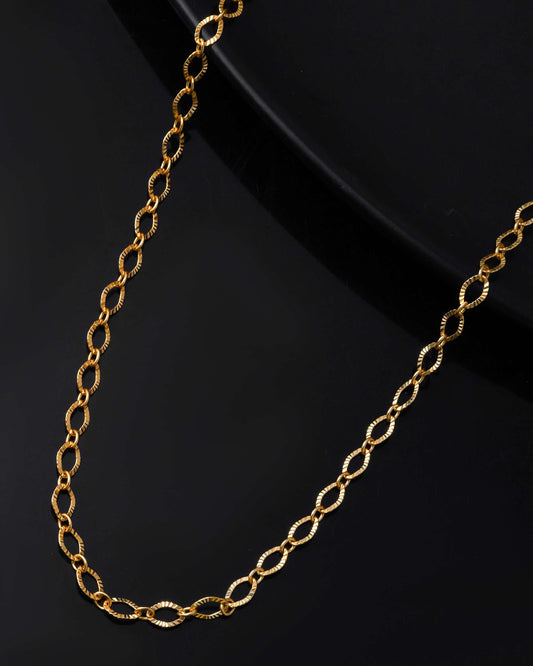 Jewels Nest Chunky Twisted Oval-Link Gold Chain 
