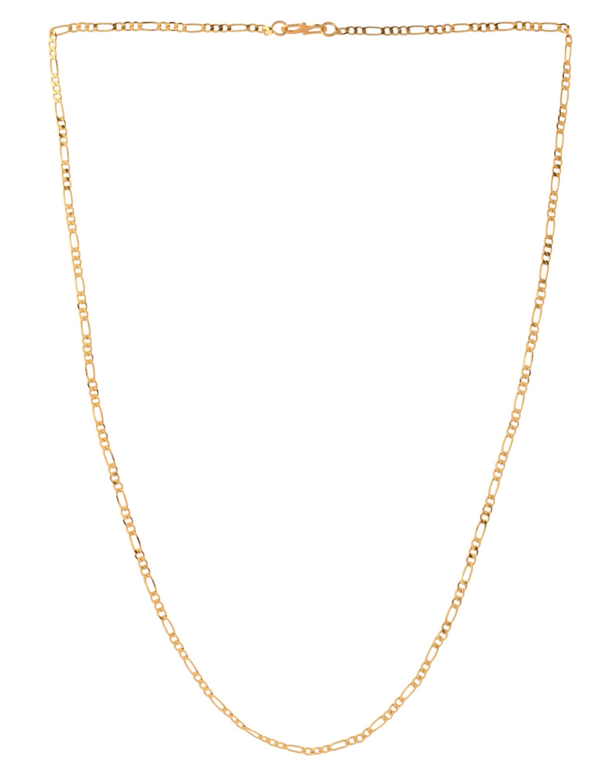 Jewels Nest Men’s Gold-Polished Stainless Steel Figaro Chain | Swadesiicart