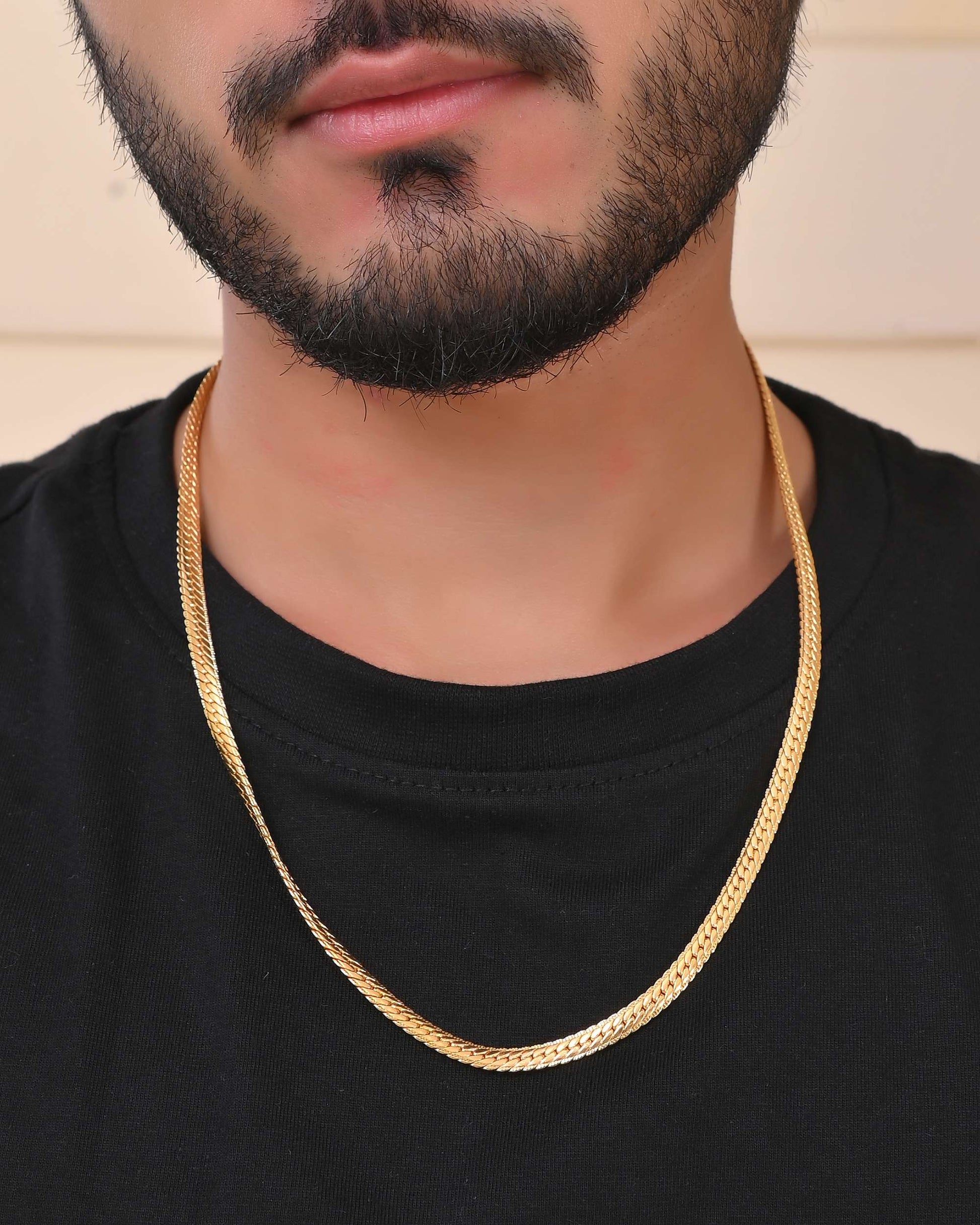 Jewels Nest Gold - Plated Flat Snake Chain 