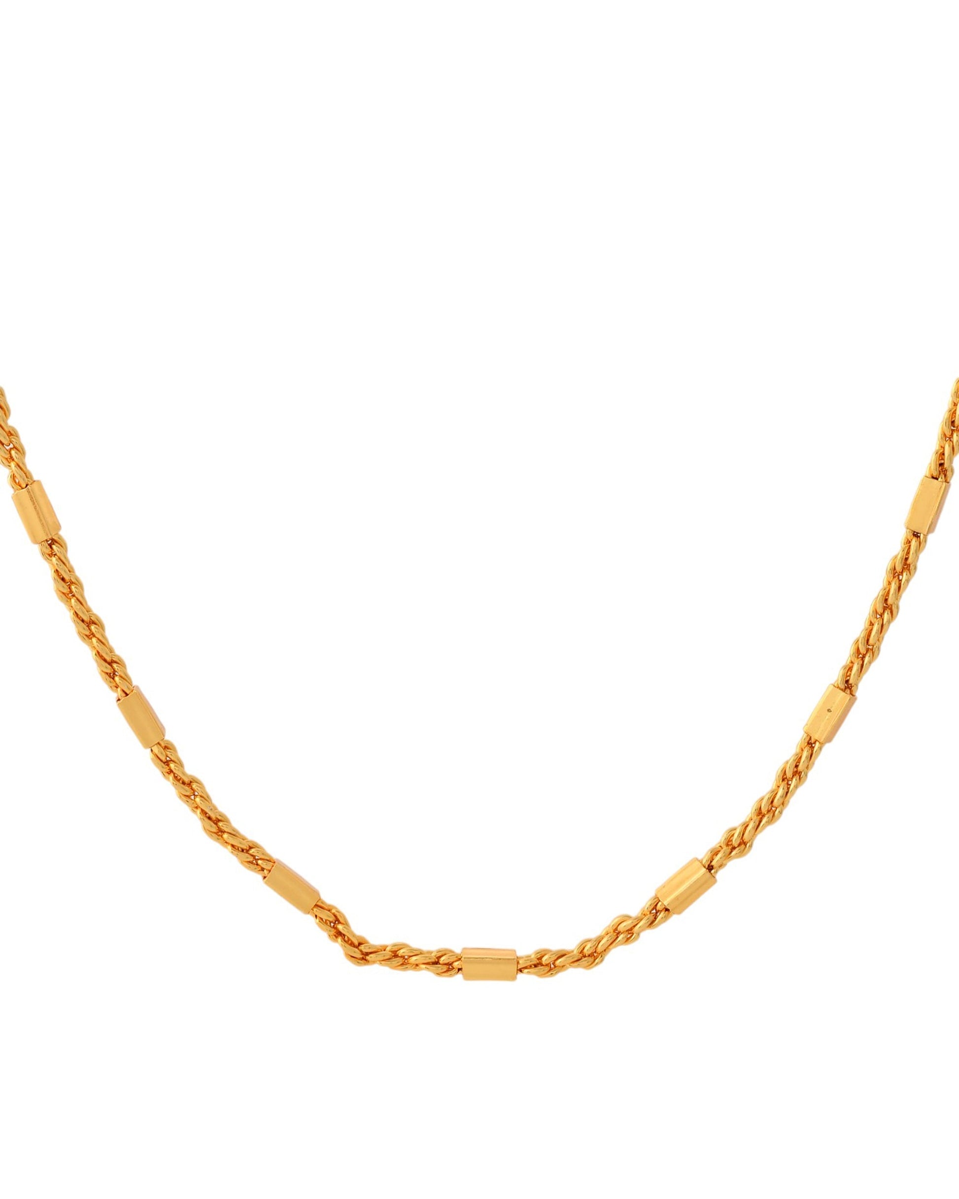 Jewels Nest Men’s Gold-Polished Stainless Steel Rascha Pipe Chain | Swadesiicart