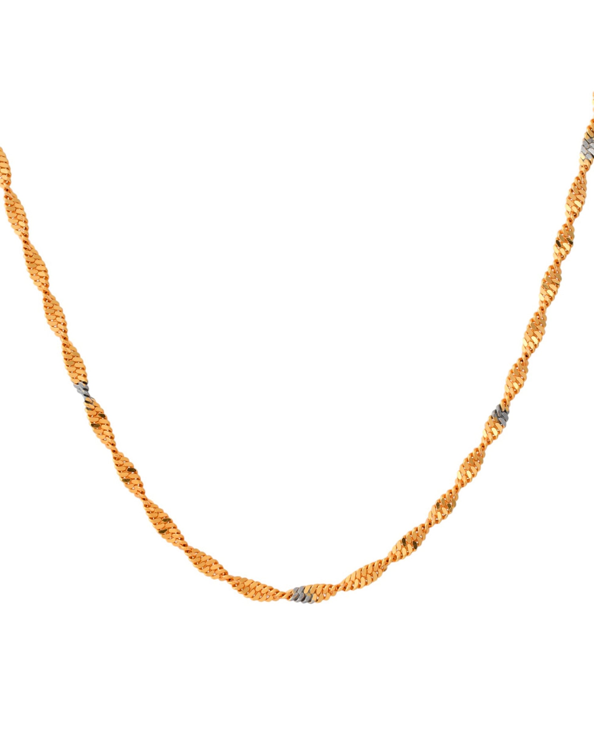 Jewels Nest Elegant Gold-Polished Twisted Brass Chains with Sparkling Silver Accents | Swadesiicart