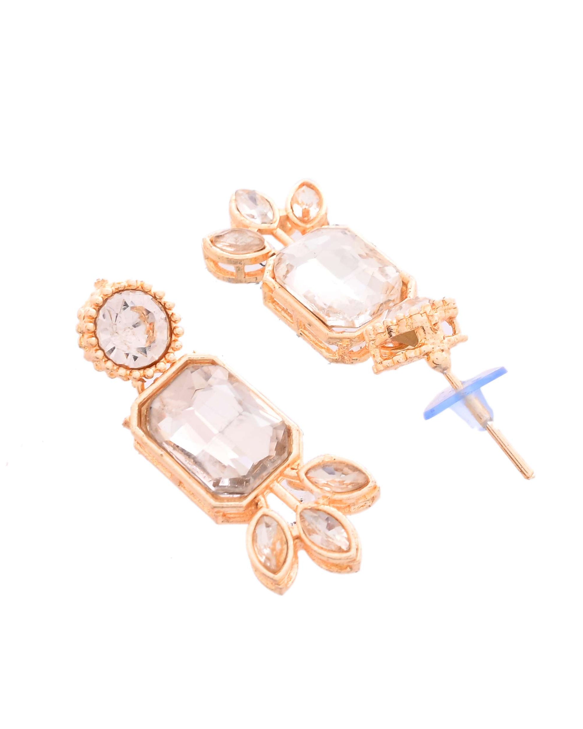 Jewels Nest Gold-Plated AD Stone Choker Necklace with Leaf Motif Detailing for Women Jewels Nest