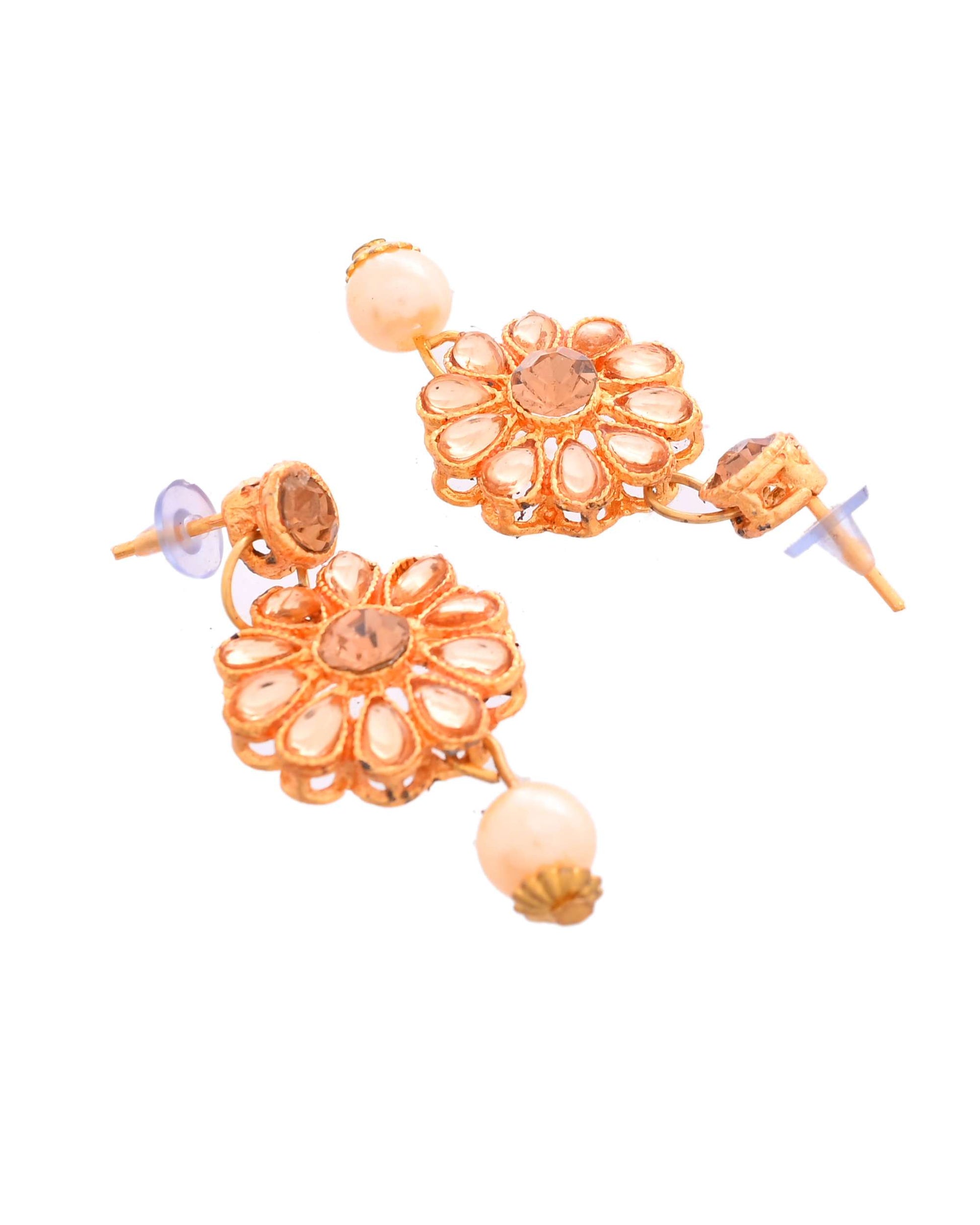 Jewels Nest Gold-Plated Kundan-Style Choker Necklace Set with Pearls & Earrings – Ethnic Wedding Jewellery Jewels Nest