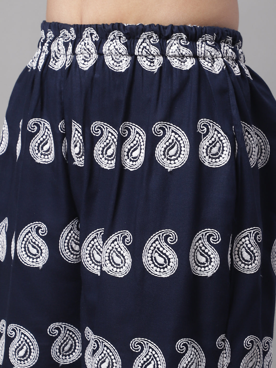 Jainish Women's Embroidered and Sequin work Co-ords - Navy Blue 