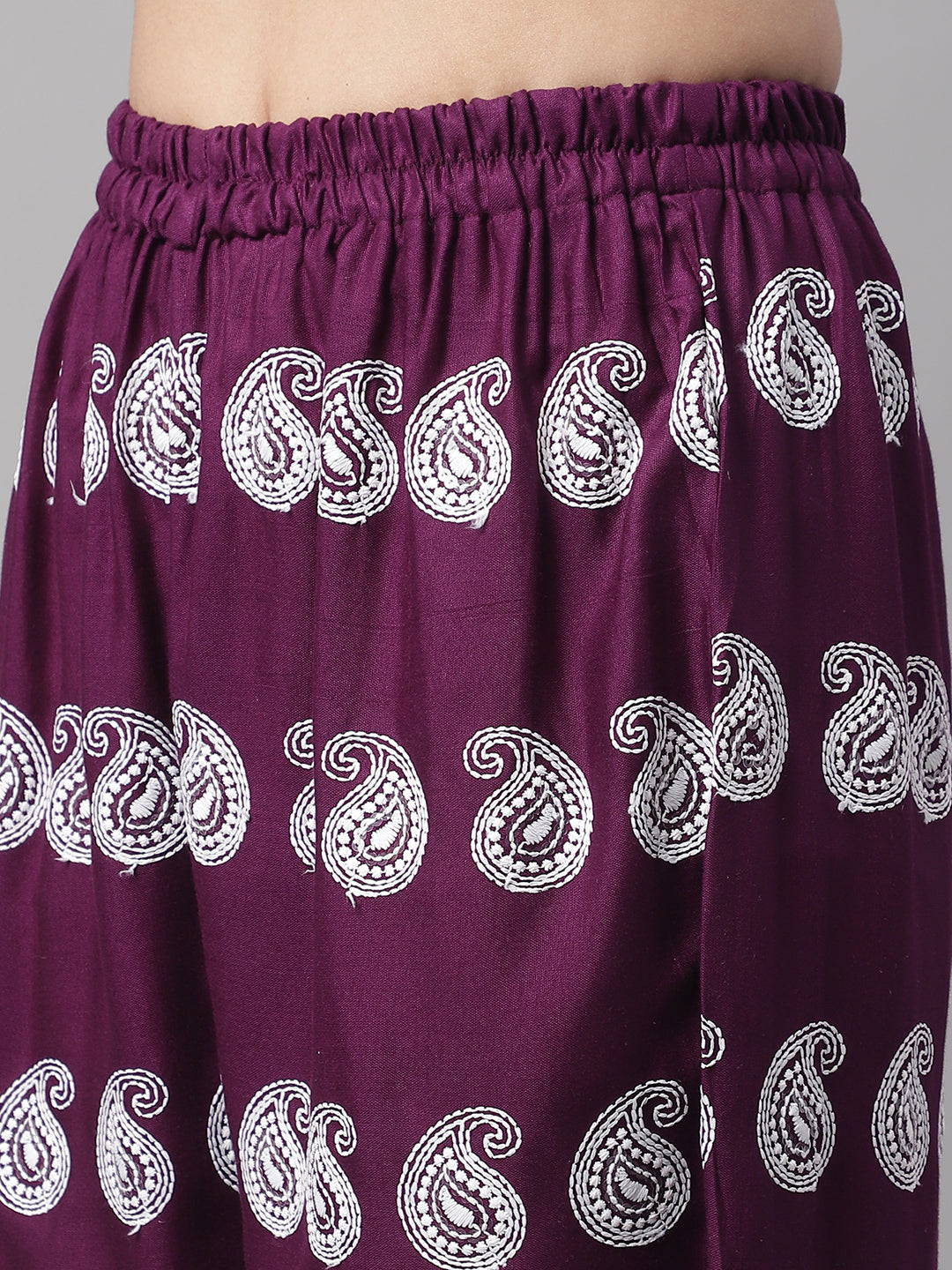 Jainish Women's Embroidered and Sequin work Co-ords - Purple 