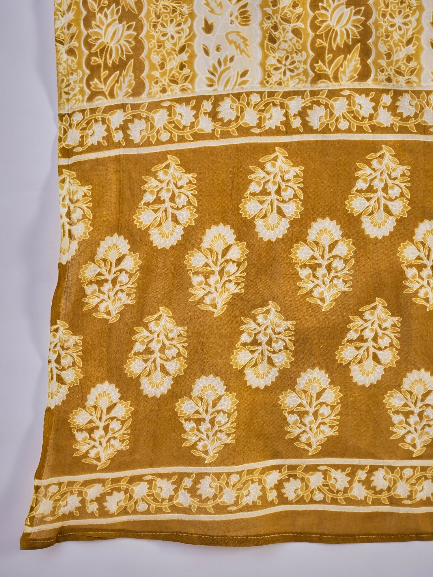 Joban Fashion Printed Mustard Pure Cotton Kurta Set