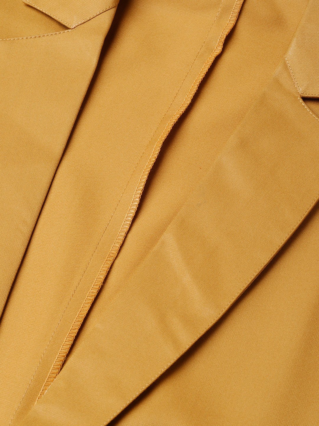 Jompers Women Mustard Solid Single-Breasted Smart Casual Blazer