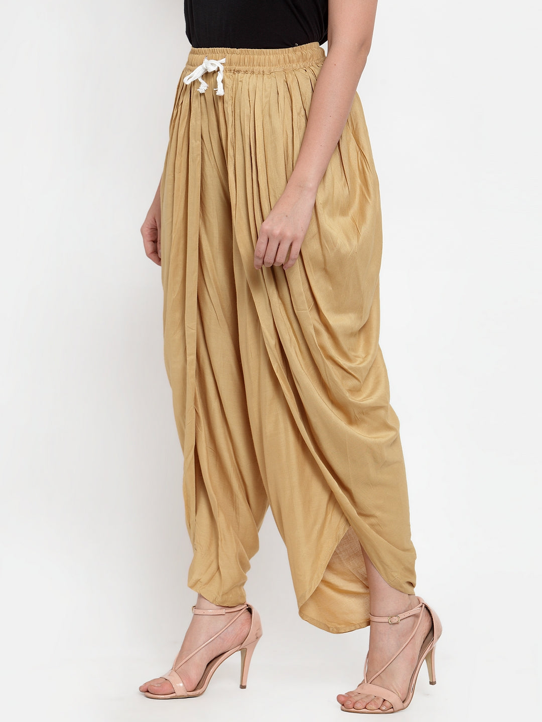 Jompers Women Beige Solid Dhoti