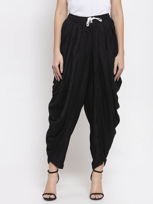 Jompers Women Black Solid Dhoti
