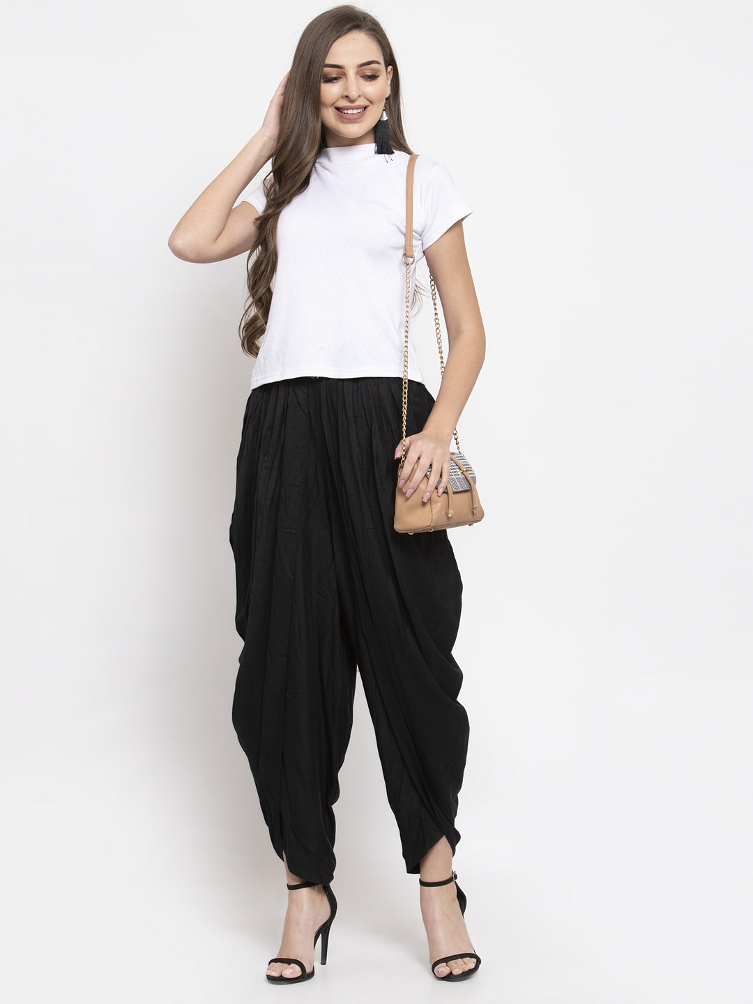 Jompers Women Black Solid Dhoti