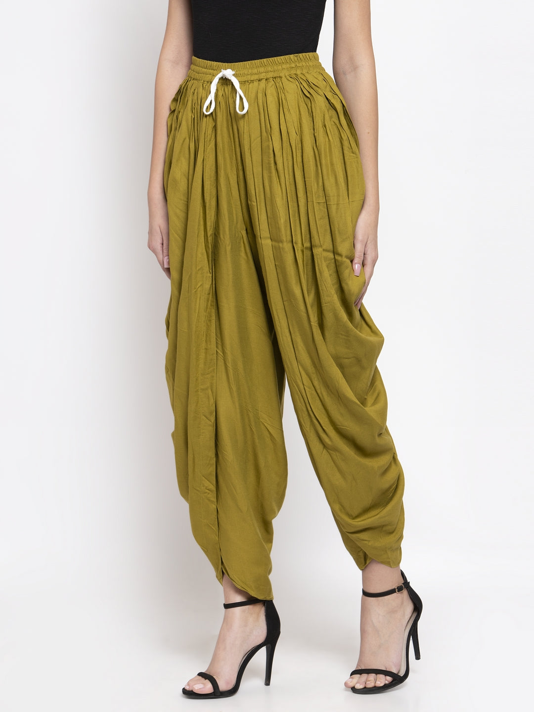 Jompers Women Green Solid Dhoti