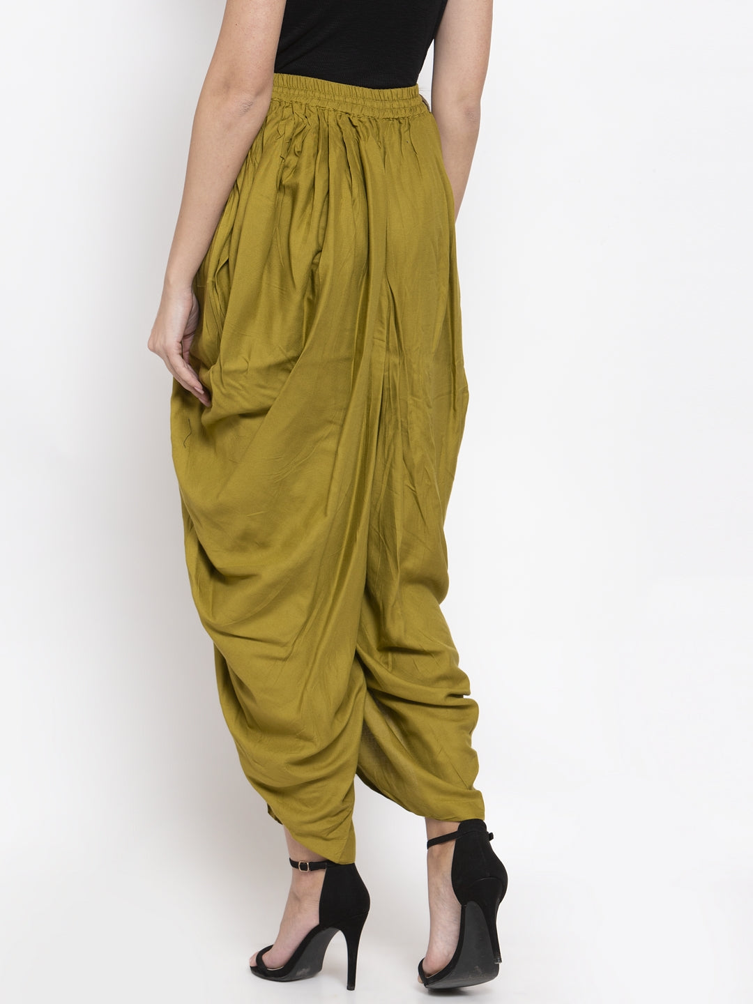 Jompers Women Green Solid Dhoti