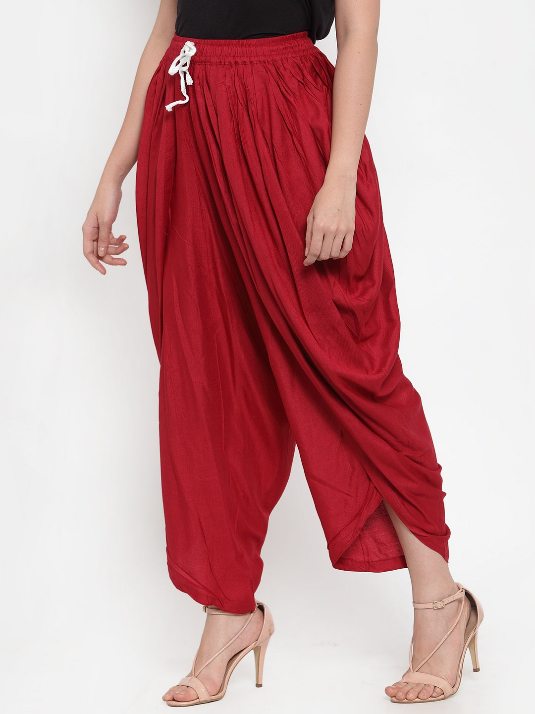 Jompers Women Maroon Solid Dhoti