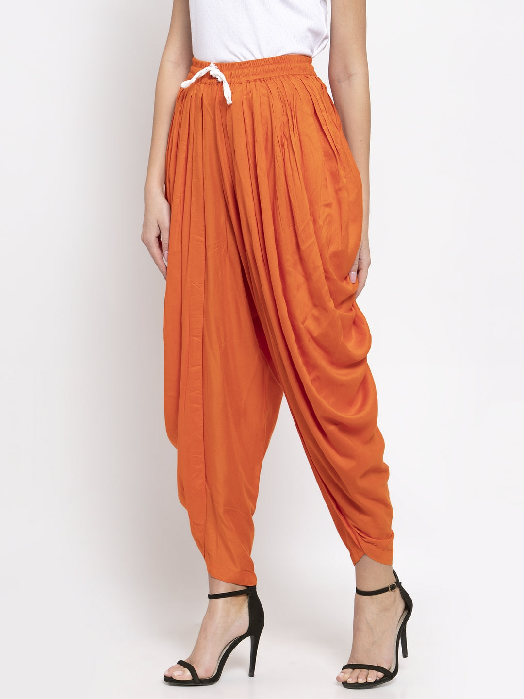 Jompers Women Orange Solid Dhoti