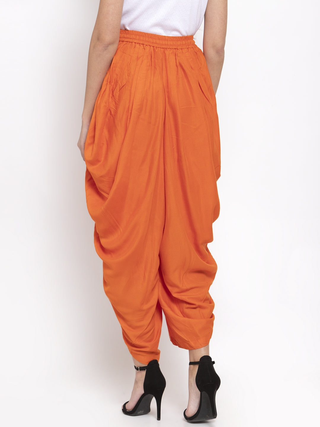 Jompers Women Orange Solid Dhoti