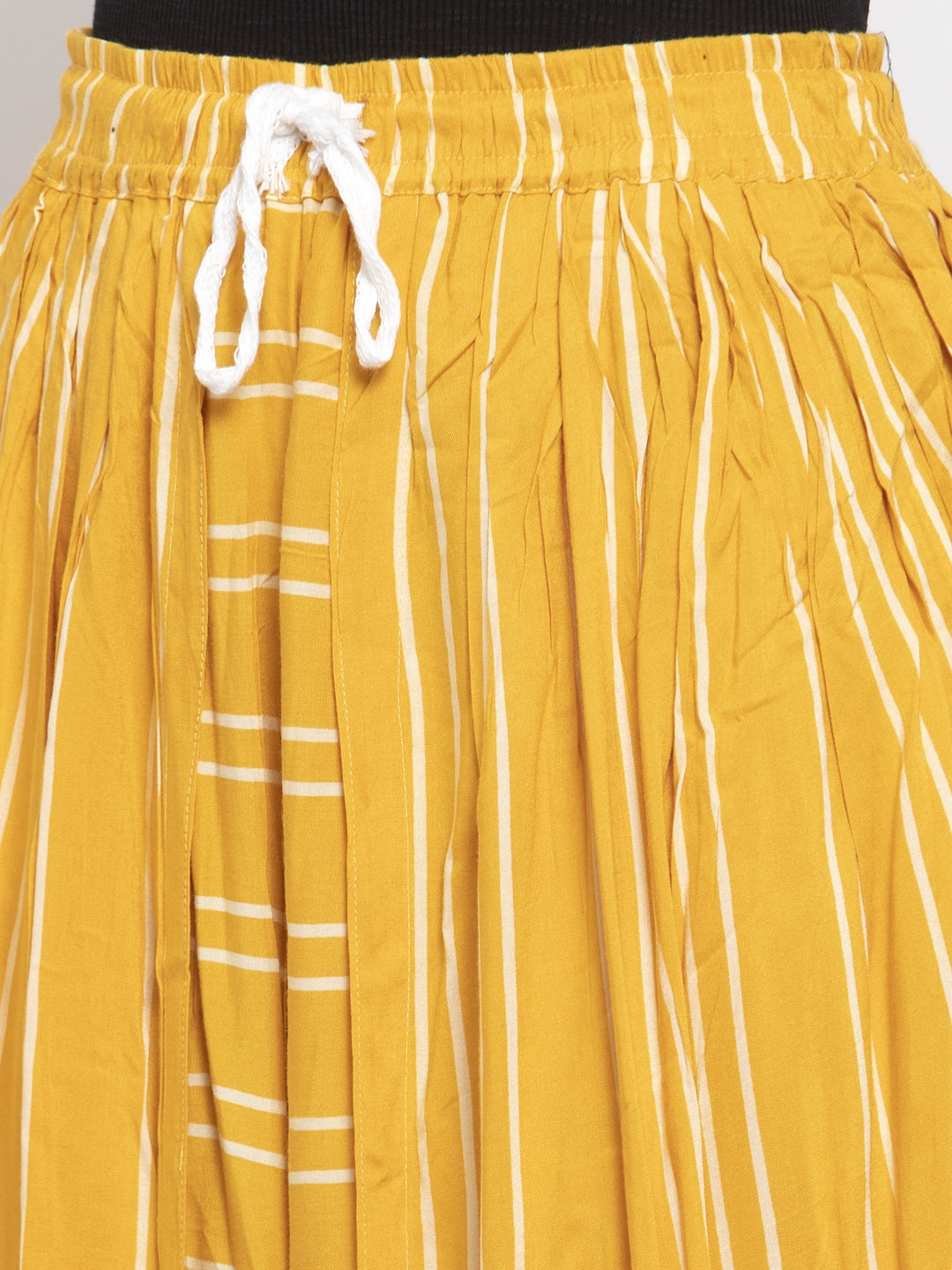 Jompers Women Mustard Stripped Dhoti