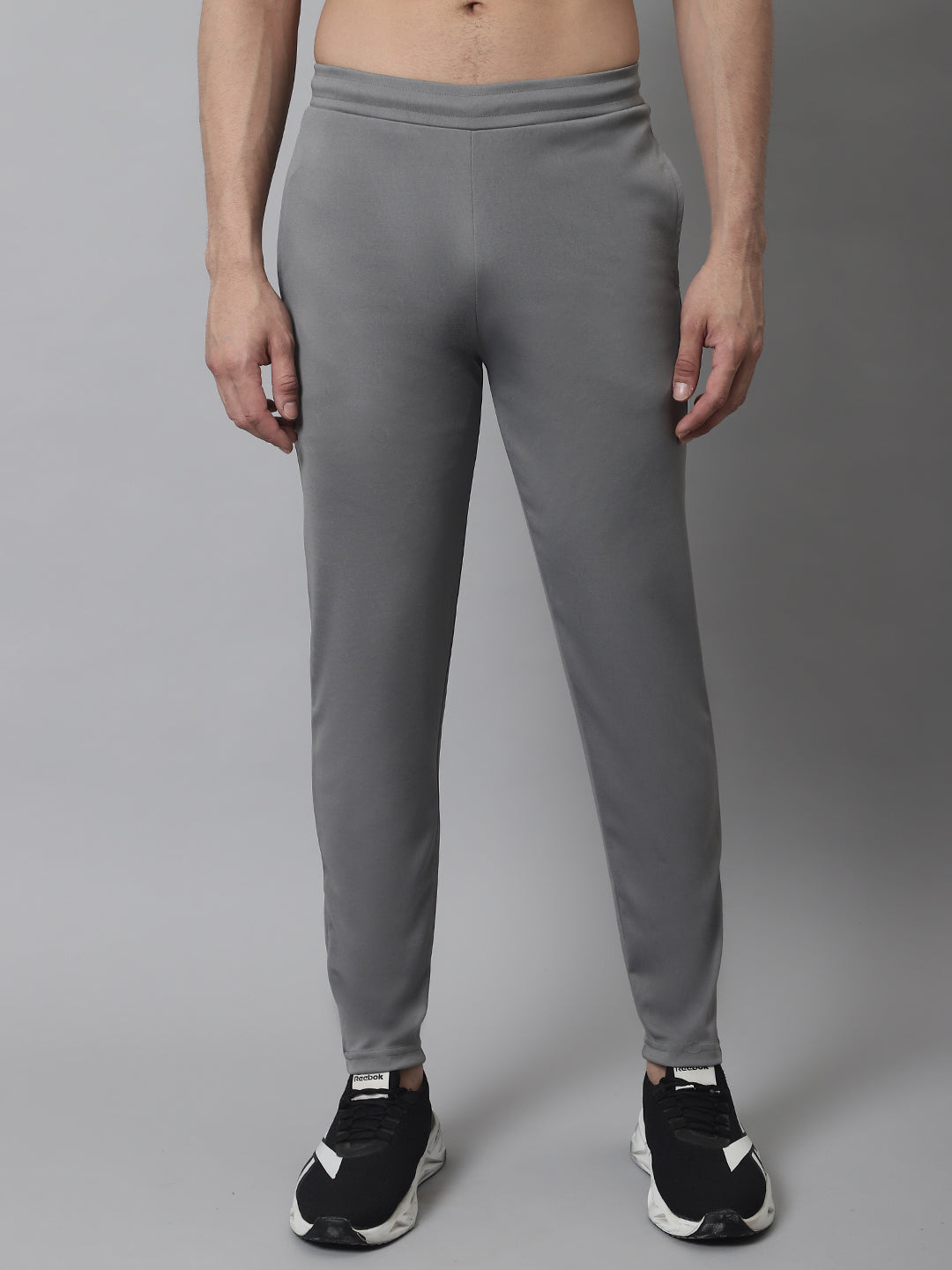 Jainish Men's Grey Solid Streachable Lycra Trackpants 