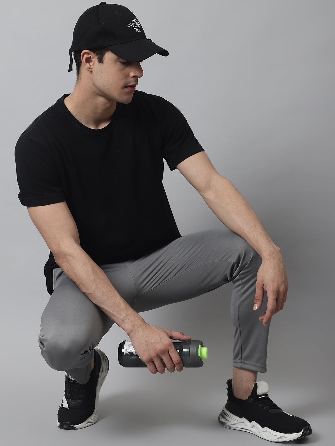 Jainish Men's Grey Solid Streachable Lycra Trackpants 